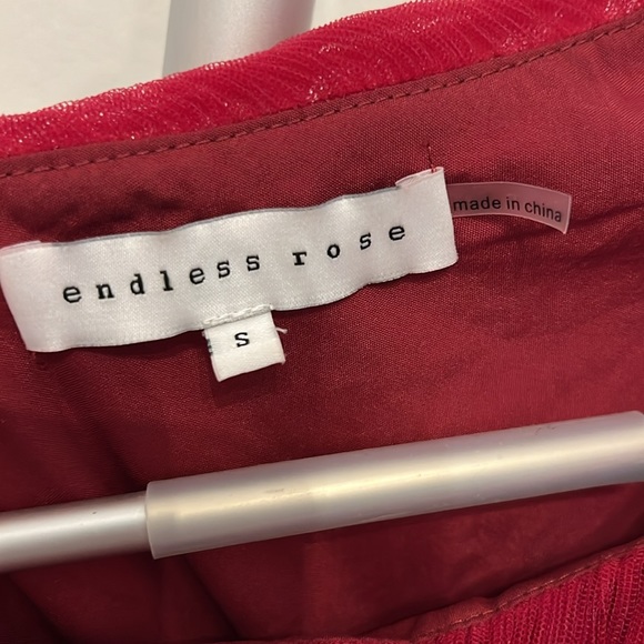 Endless Rose Tiered Tulle Mini Dress in Cherry Red - Picture 5 of 6